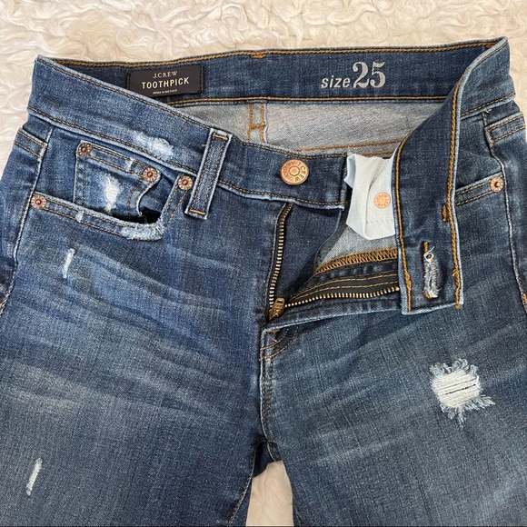 J.Crew toothpick skinny distressed jeans, size 25 - Picture 4 of 9